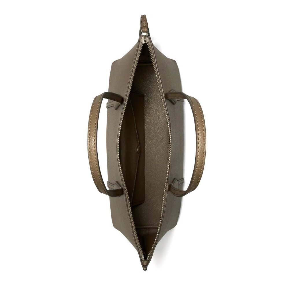 Tory Burch Small Perry Leather Zip Tote – Wild Mushroom - Picture 4 of 8